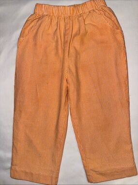 Granbury Cross Orange Gingham Elastic Waist Pants